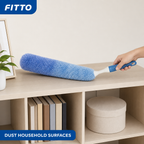 96 Pieces Microfiber Dusters with Long Handle, 55 cm, Assorted Colour for Furniture, Shelves and Household Surfaces