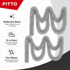 120 Pieces Silver Tinsel Decoration, 7 cm x 12 m, 2 Pieces for Party Backdrops and Festive Displays