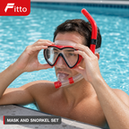 72 Pieces Swimming Mask and Snorkel Set, Red