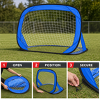 48 Pieces Foldable Football Goals with Practice Net and Carry Bag for Outdoor Training