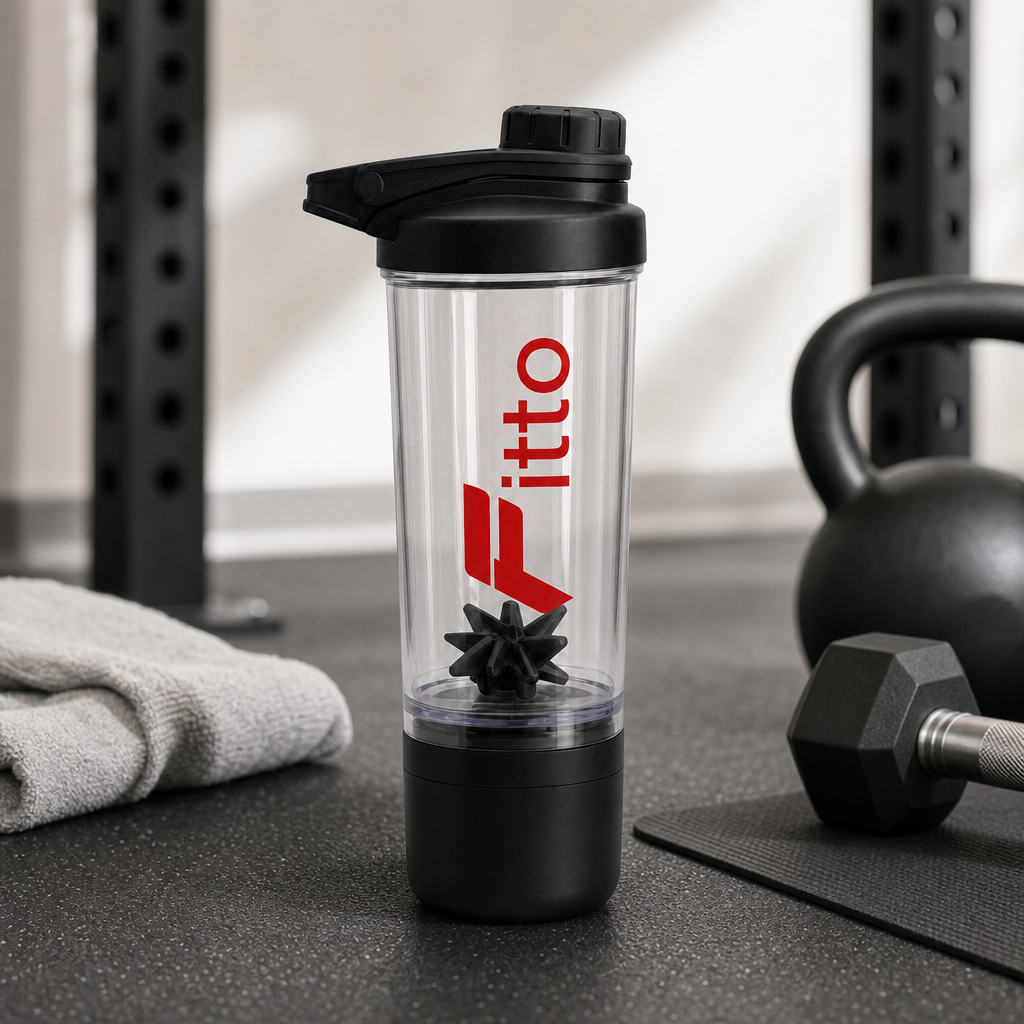 96 Pieces 500ml Shaker Bottle with Mixer, Black Sports Water Bottles
