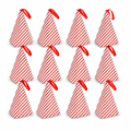 96 Pieces Red and White Cone-Shaped Favor Boxes with Ribbon, 11.5 x 18 cm, 12 Pieces