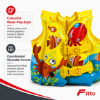 60 Pieces Inflatable Swim Vest with Arm Floats, Yellow Animal Design