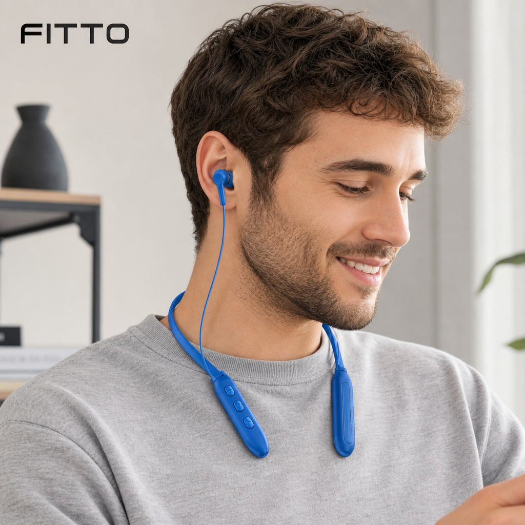 96 Pieces Wireless Neckband Earphones with In-Ear Buds, Blue