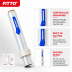 96 Pieces Stretch Film Dispensers with Integrated Cutter, Blue and Clear Wrap Holder, 27 x 9 x 5 cm
