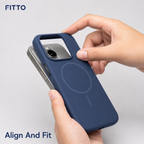 120 Pieces Magnetic Phone Cases with Raised Camera Protection for 15 Pro Model, Navy Blue