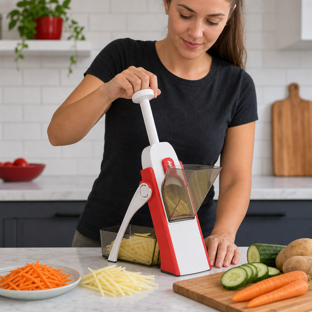 96 Pieces Spring Slicer Red And White Food Preparation Tools, Slice Julienne Grate And Dice, 1 Piece