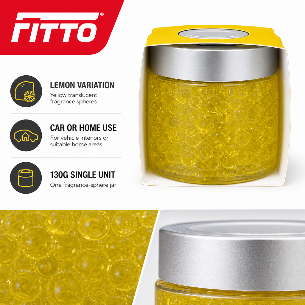 96 Pieces Fragrance Spheres Car & Home Air Freshener, Lemon Scent, 130g Jar