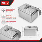 240 Pieces Silver Rectangular Tin Candy Box with Decorative Lid, 11.5 × 9 × 6 cm, 1 Piece