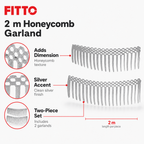 144 Pieces Silver Honeycomb Garland, 2 m, 2 Pieces for Party Decorations
