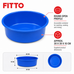 144 Pieces Round Wash Basin, Blue Plastic, 11 Inch, 1 Piece