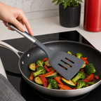 96 Pieces Nylon Slotted Turner, 33 cm Dark Gray Kitchen Spatula