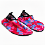 60 Pieces Aqua Shoes for Adults with Zip, Pink and Blue Camouflage, One Size, 1 Pair