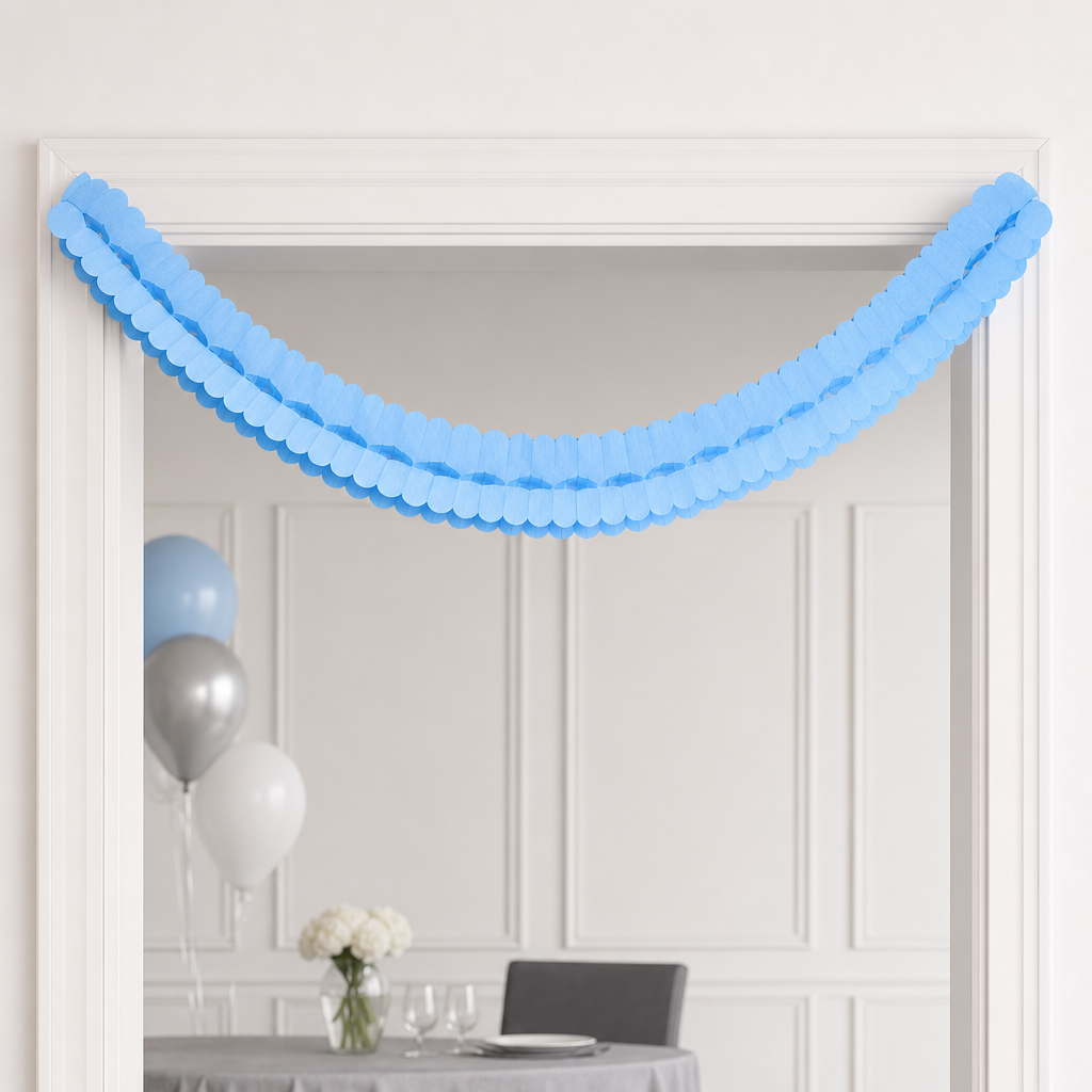240 Pieces Blue Solid Colour Paper Garland, 4 m x 16 cm, 1 Piece