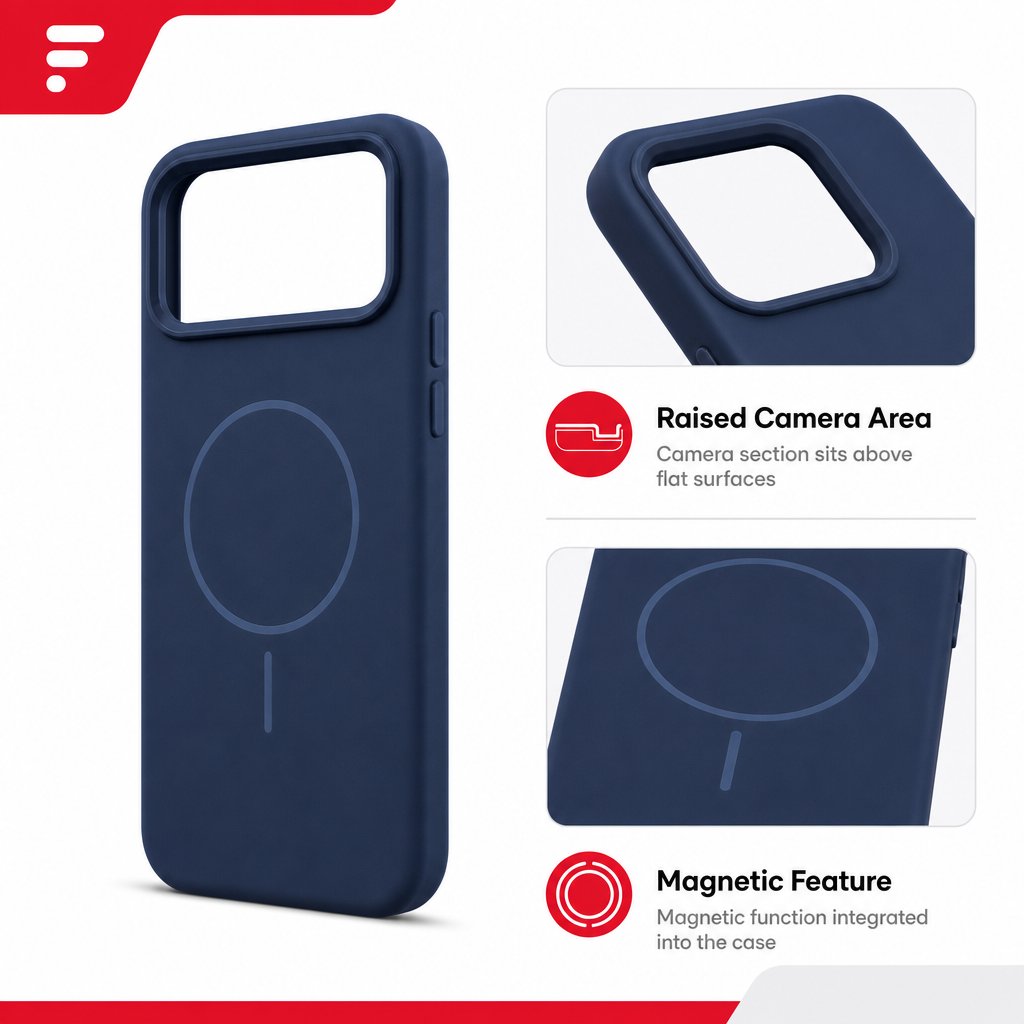 120 Pieces Silicone Magnetic Phone Cases with Raised Camera Protection for iPhone 13 Pro Max, Navy Blue