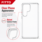144 Pieces Clear Phone Cases with Raised Camera Frame for S25 Ultra, Transparent Single Case