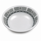 96 Pieces Melamine Salad Bowl, 10 Inch, Grey With Geometric Border