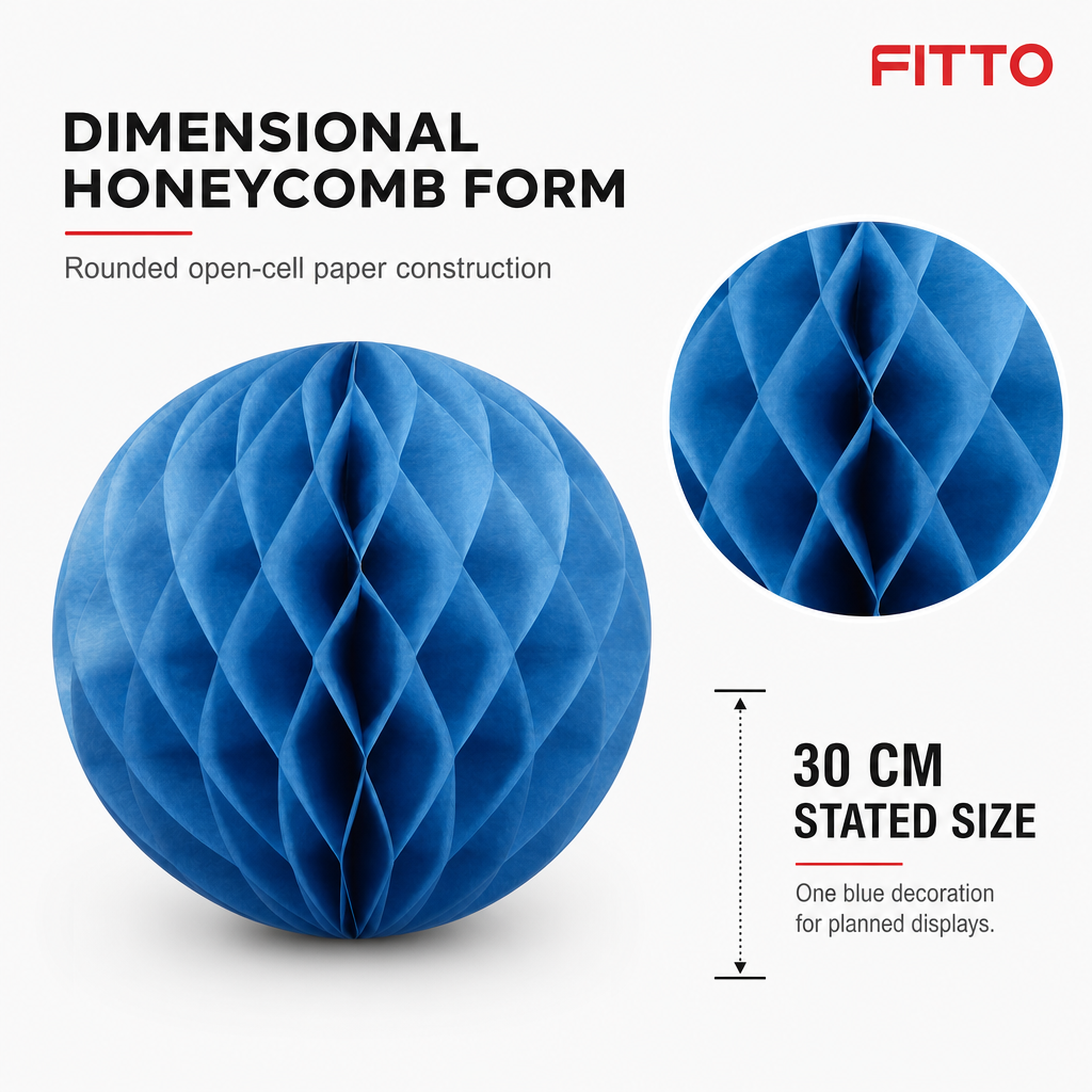 240 Pieces Blue Paper Honeycomb Ball Decoration, 30 cm, 1 Piece