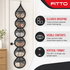 96 Pieces Wall-Mounted Hanging Organizer with 12 Storage Pockets, Black and Clear, 145.1 cm, 1 Piece
