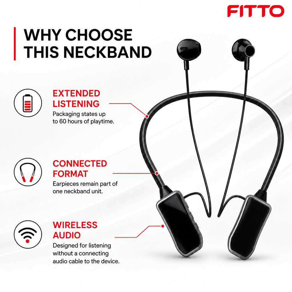 96 Pieces Sports Wireless Neckband Earphones with 60H Playtime