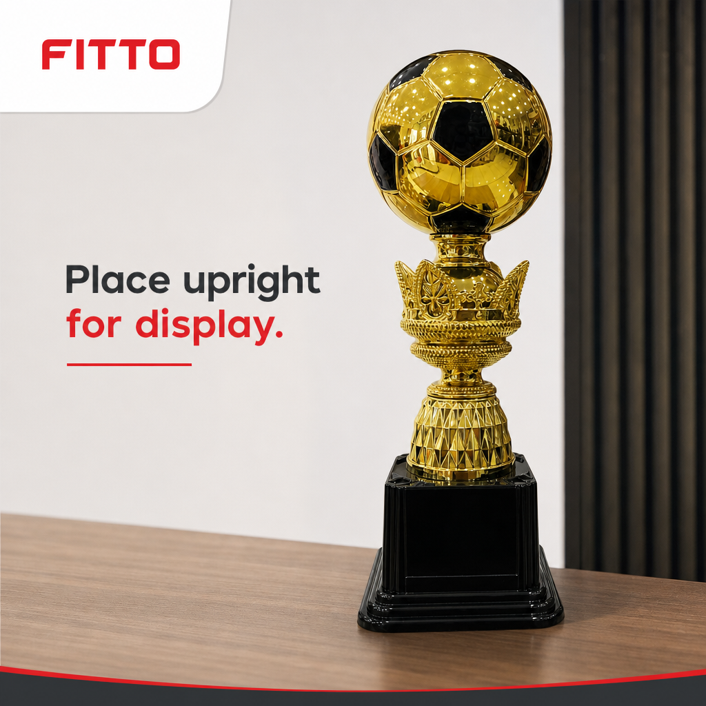 72 Pieces Plastic Football Trophy, 24 cm, Gold and Black Award Cup for Recognition Events