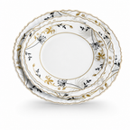 96 Pieces Opal Dinner Plate, 10 Inch, White Floral Tablewares for Dining and Table Settings