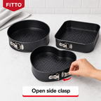 96 Pieces Springform Cake Pan Set, 3-Piece Round Square and Heart Shape Baking Moulds