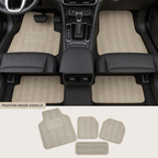 72 Pieces Universal Car Floor Mat Set with Diamond Design, Beige, 5-Piece