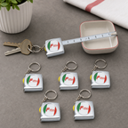 120 Pieces Mini Retractable Tape Measure Key Chain, 1 m Each, Silver, 6 Piece