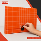 96 Pieces Orange Grid A4 Document Folder with Snap Lock Closure, 1 Piece