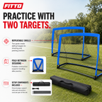 48 Pieces Soccer Goal Net Practice Set, 2-Pack Foldable Training Goals with Carry Bag, Ground Pegs and 3 ft x 4 ft Size