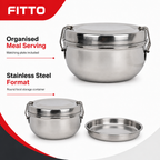 72 Pieces Stainless Steel Lunch Box With Plate, Round 12.7 cm Food Storage Containers