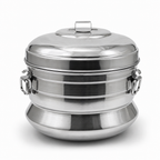 48 Pieces Stainless Steel Multi-Tier Idli Steamer Pot with Domed Lid, 18-Idli Capacity