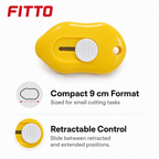 96 Pieces Mini Retractable Utility Cutter, 9 cm, Yellow and White, 1 Piece