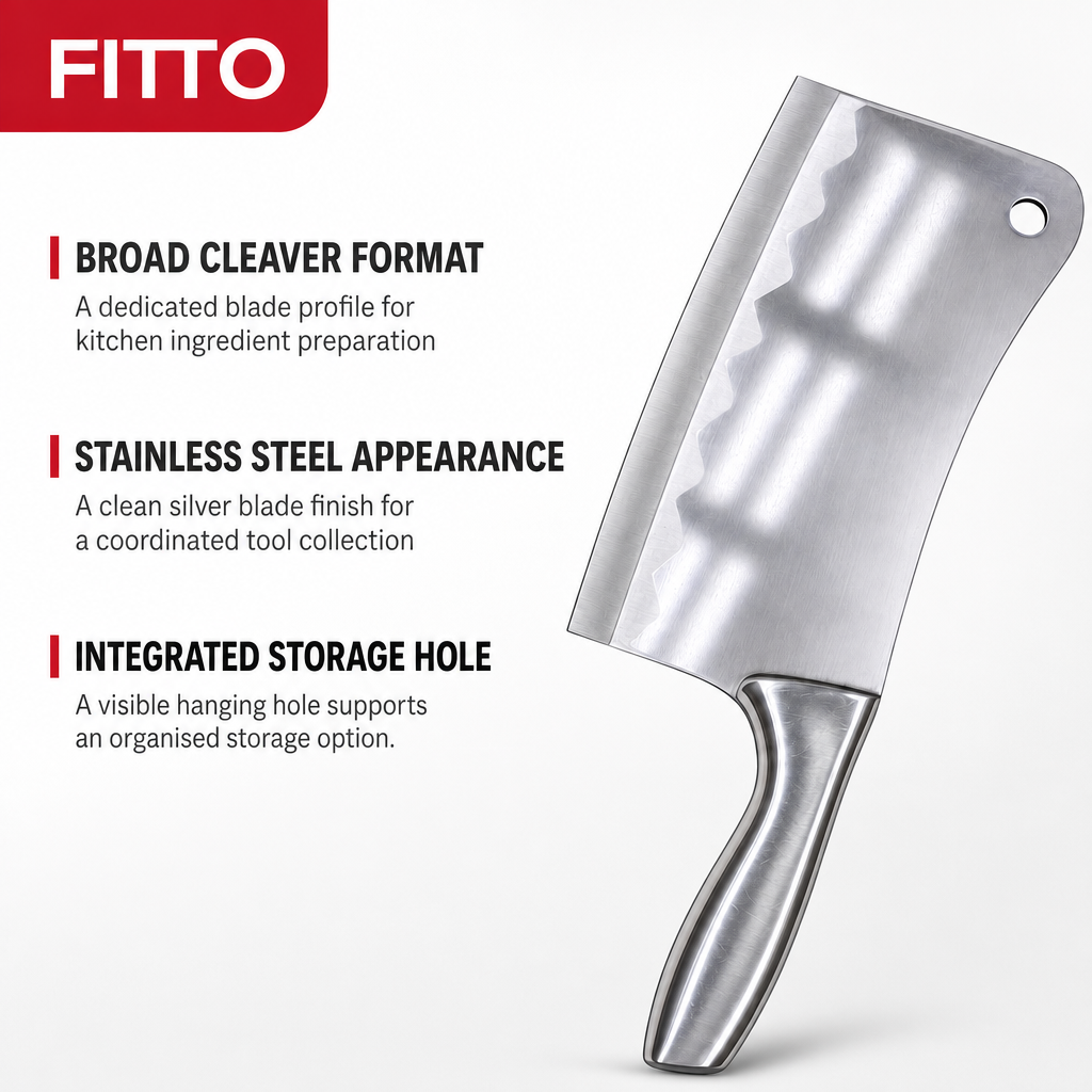 60 Pieces 8 Inch Stainless Steel Kitchen Cleaver with Metal Handle, Silver, 1 Piece
