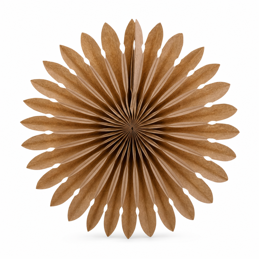 240 Pieces Brown Paper Honeycomb Fan Decoration, 40 cm, 1 Piece