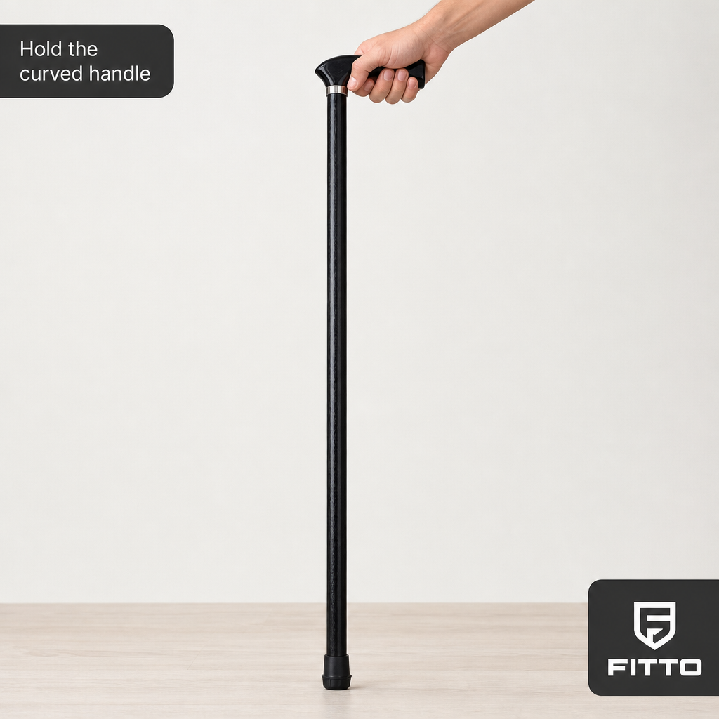 96 Pieces Wooden Walking Canes with Curved Handle, Black, 96 cm