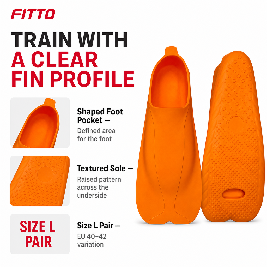 48 Pieces Swimming Fins for Training, One Pair, Size L EU 40–42
