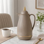 60 Pieces Plastic Vacuum Flask with Glass Refill, 1 Litre, Taupe