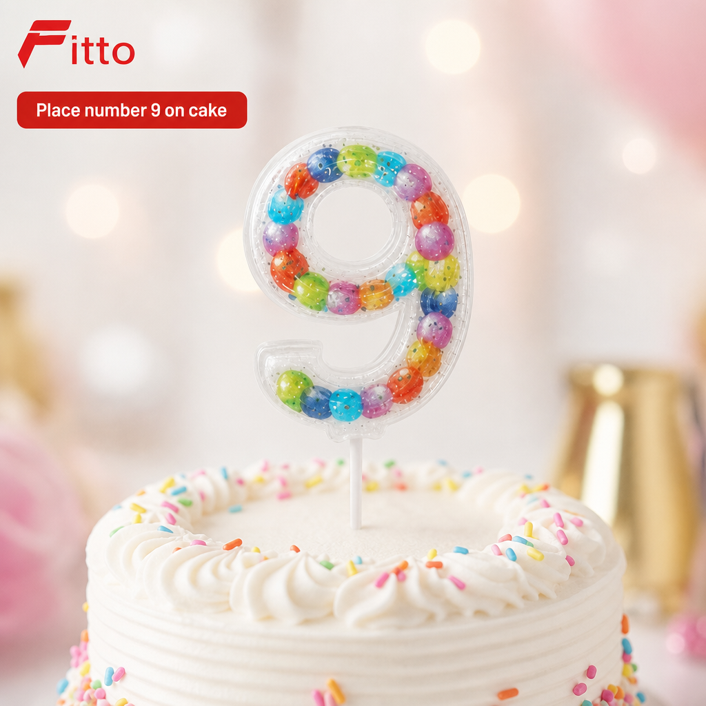 240 Pieces Number 9 Birthday Cake Candle, Mixed Colour Numeral Decoration for Celebration Cakes
