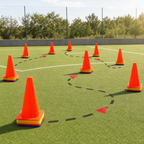 96 Pieces Plastic Training Cones, 32 cm, Multicolor, 10-Piece Pack for Sports Practice and Field Marking