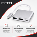 96 Pieces USB-C to HDTV 3-in-1 Adapter with USB 3.0 and Power Delivery