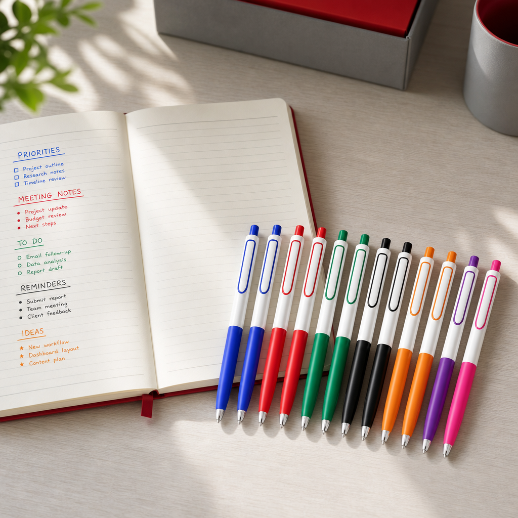 72 Pieces Gel Pens 0.7 mm, Multicolor Ink, 12 Pieces