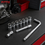 96 Pieces Multi-Piece Socket Wrench Set with L-Shaped Handle, Extension Bar, Universal Joint Adapter and Assorted Sockets, Chrome Silver