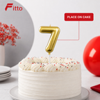 144 Pieces Gold Number 7 Happy Birthday Cake Candle, 9 cm Single Candle for Birthday Cake Decoration