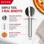 96 Pieces Stainless Steel Pizza Cutters with Wheel Blade, 25 cm, 1 Piece
