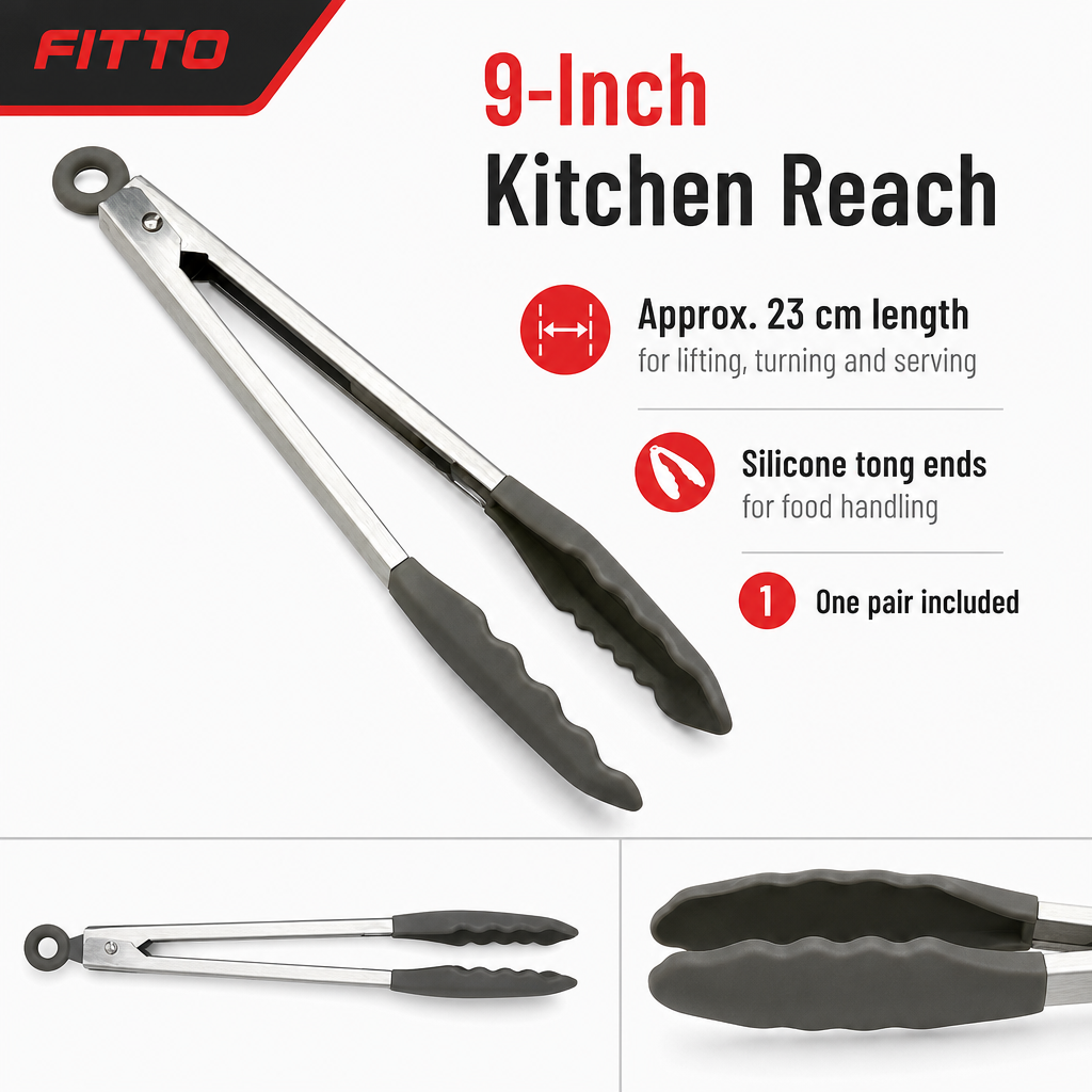 96 Pieces Silicone Food Tongs, 9 Inch, Dark Gray Kitchen Serving Utensil
