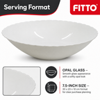 96 Pieces Opal Glass Salad Bowl, 7.5 Inch, Round Serving Bowl for Tablewares