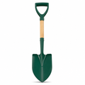 96 Pieces D-Handle Pointed Garden Shovel, 72 cm, Green with Natural Wood Handle, 1 Piece