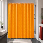 96 Pieces Shower Curtains, Orange Textured EVA and PEVA with Clear Hooks, 178 x 183 cm